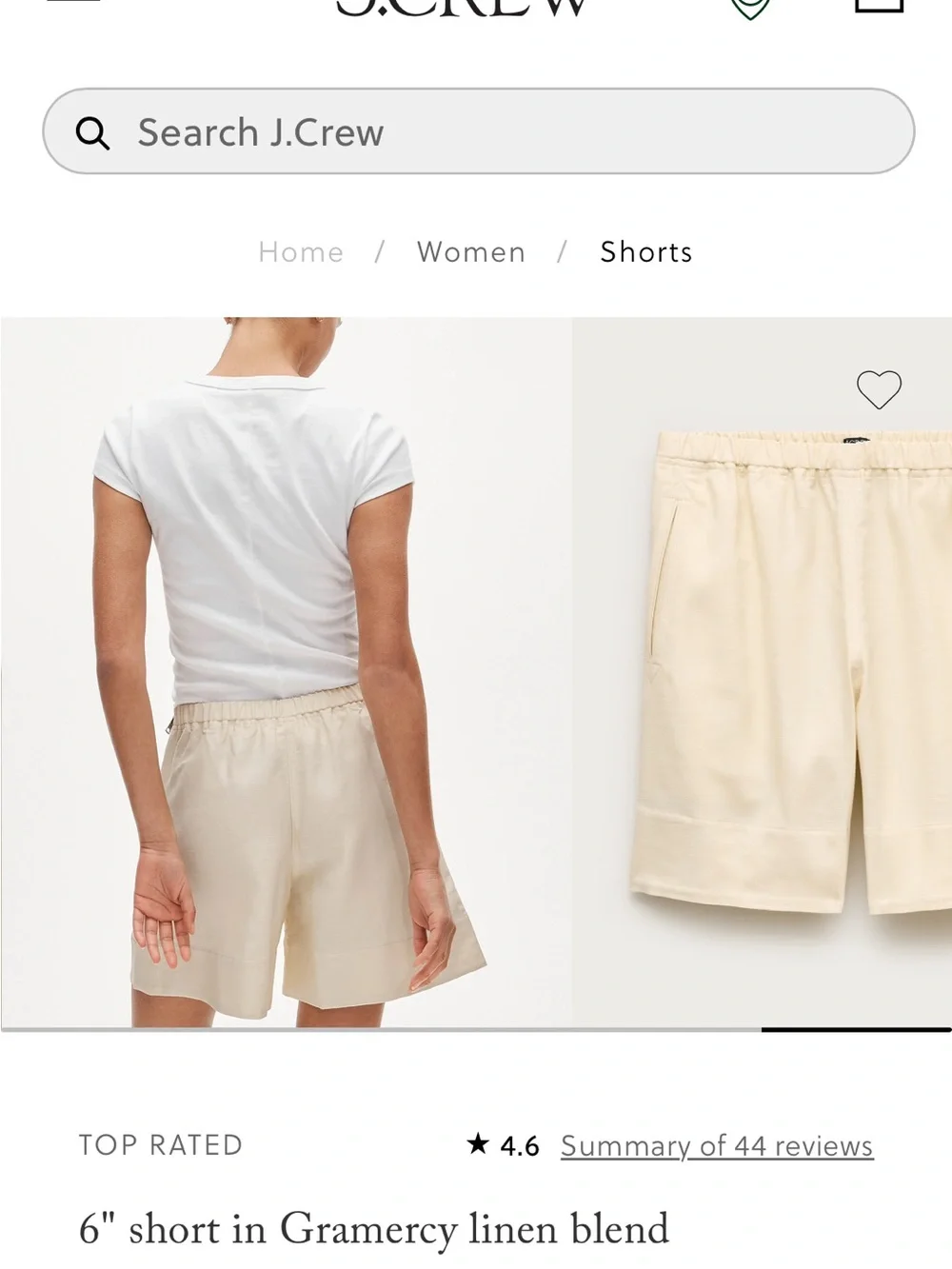 J. Crew Linen-Blend Relaxed Shorts in Natural Cream